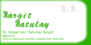 margit matulay business card